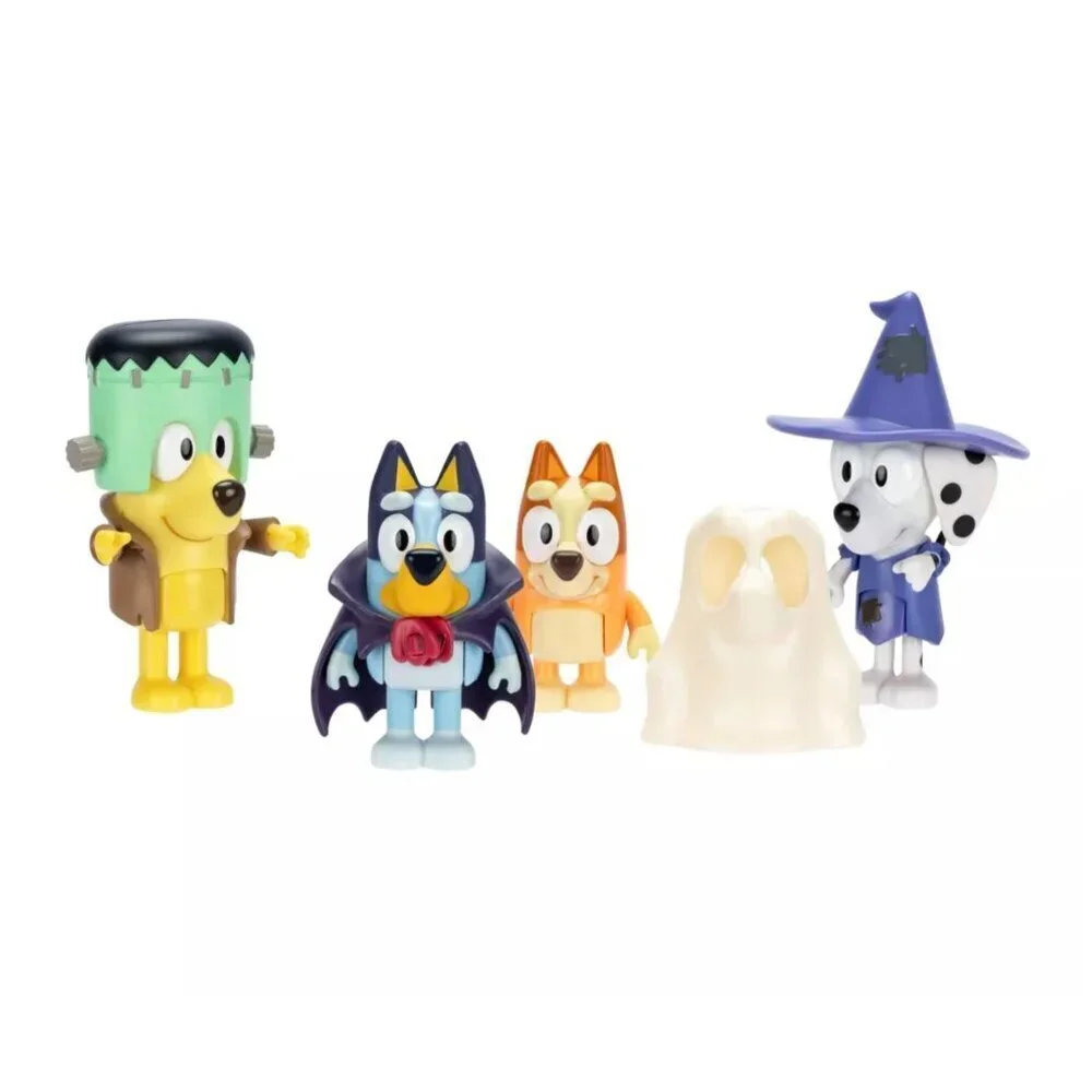 Bluey Costume Party Figures 4pk Articulated Plastic Mini Figurines Halloween
